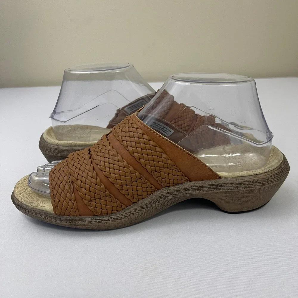 Spenco Womens Virginia Tan Woven Strap‎ Comfort Slides Sandals Size 7
